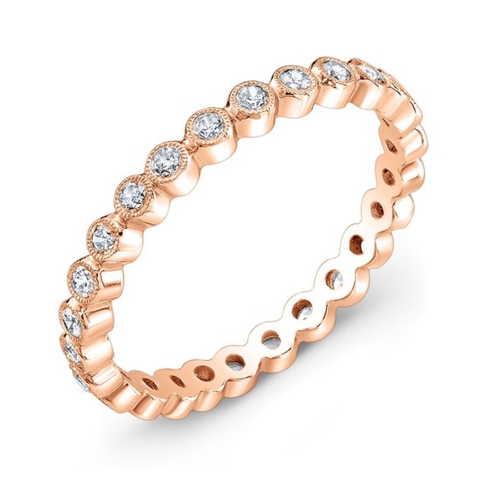 Jolie Designs Diamond & 18K Rose Gold Wedding Band